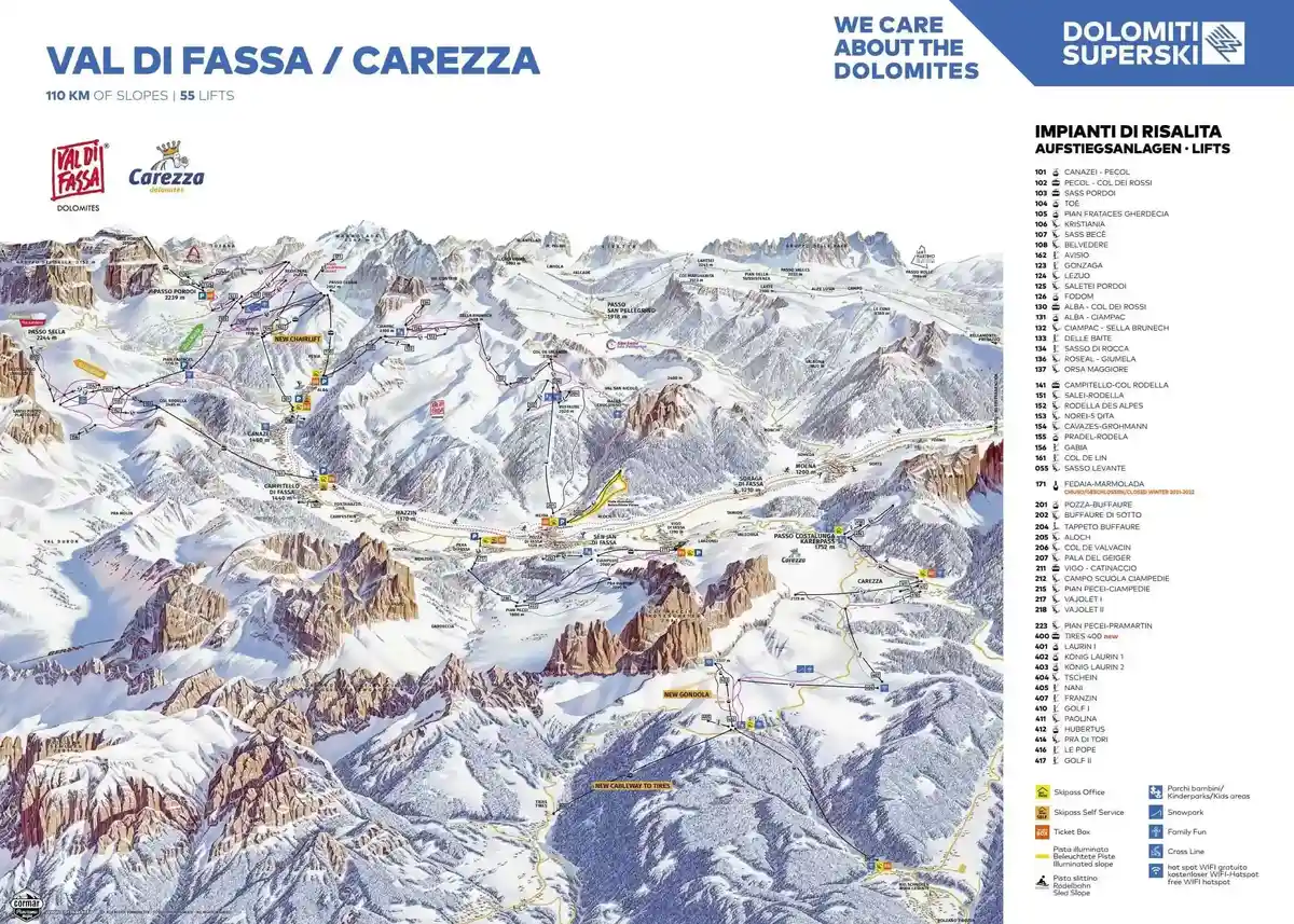 Mapa tras Canazei