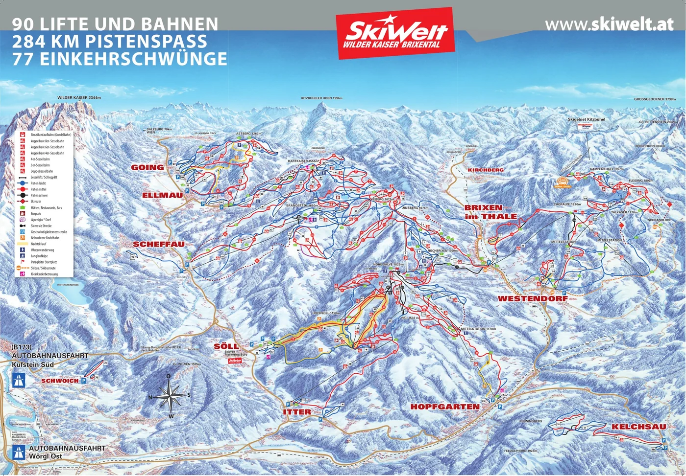 Mapa tras Ellmau