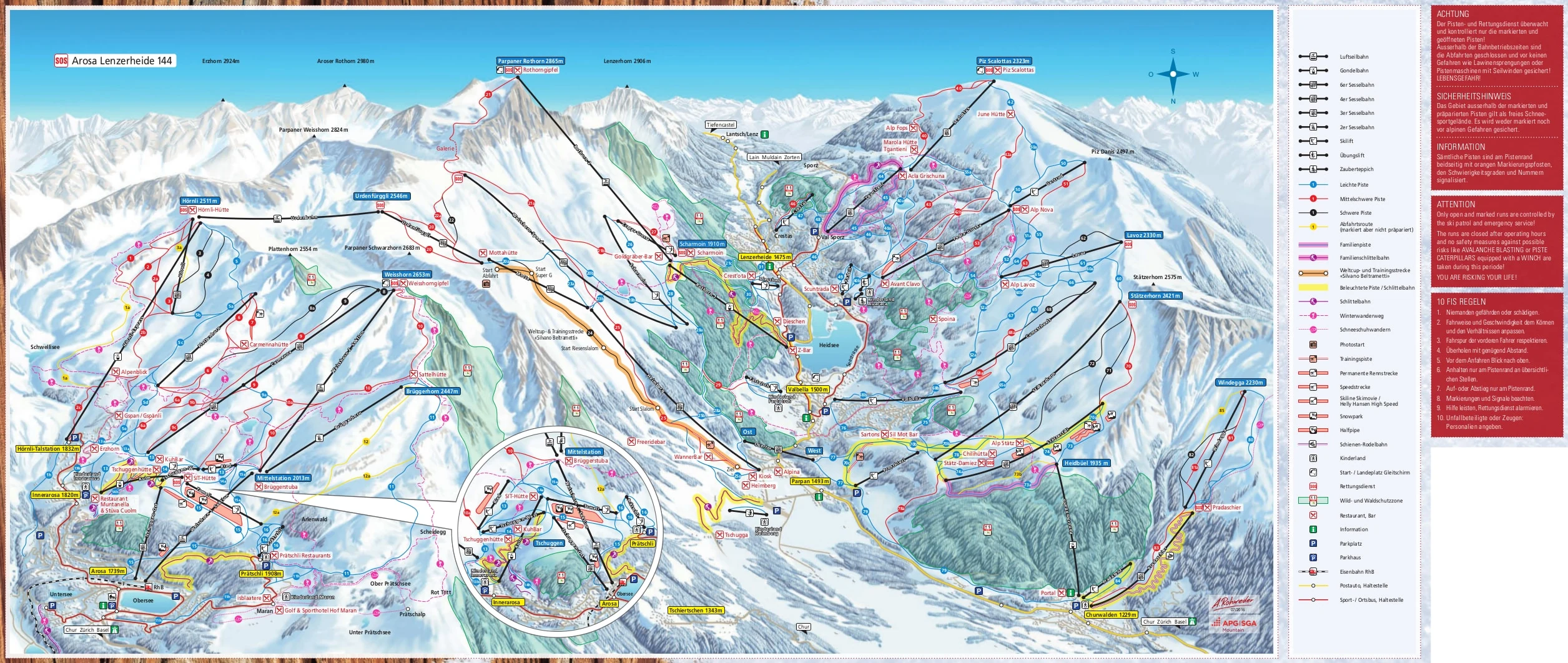 Mapa tras w Arosa Lenzerheide