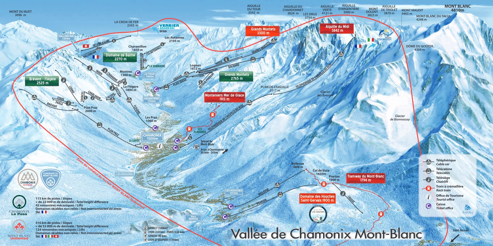 Mapa tras w Chamonix