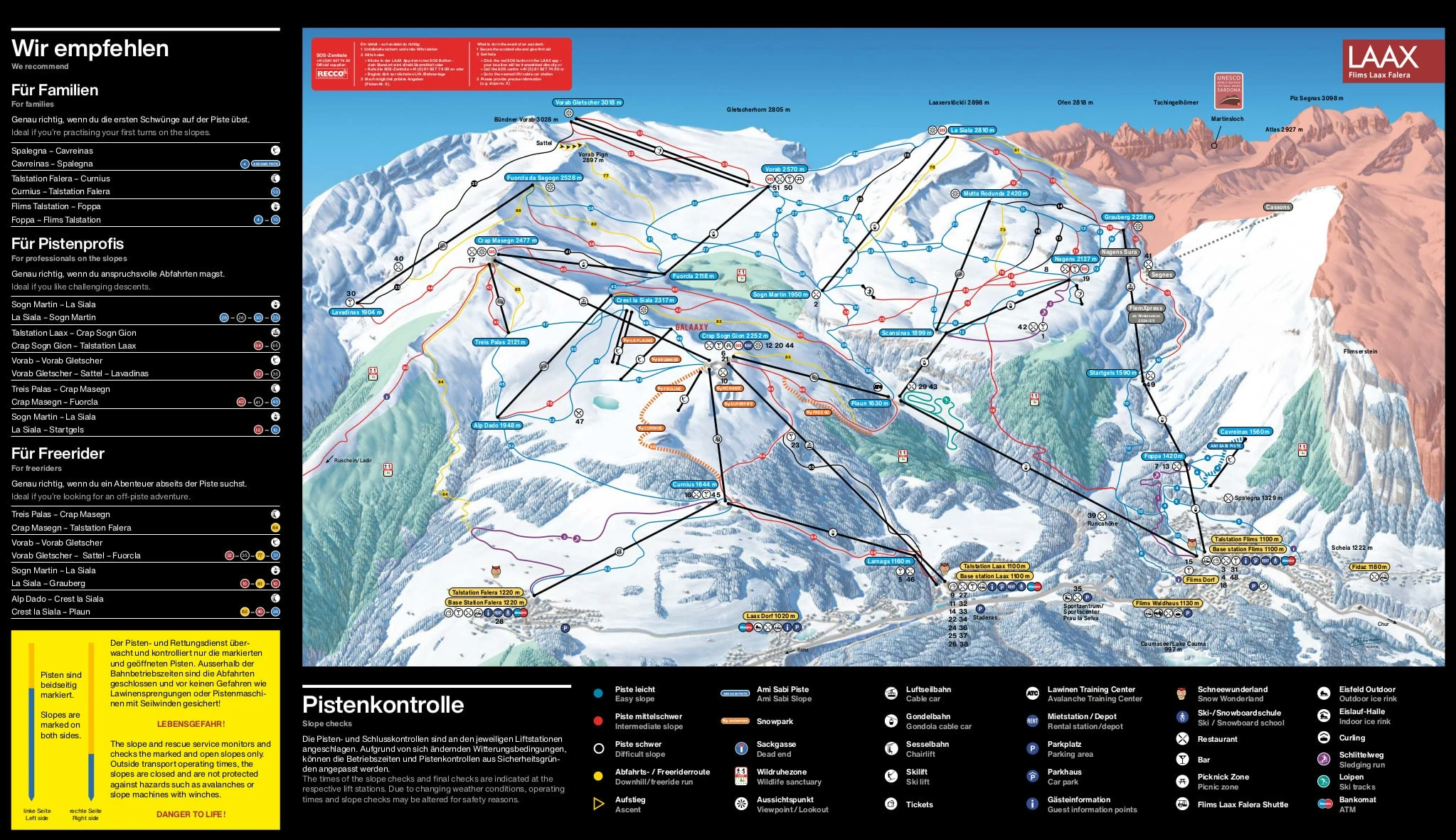 Mapa tras narciarskich w LAAX