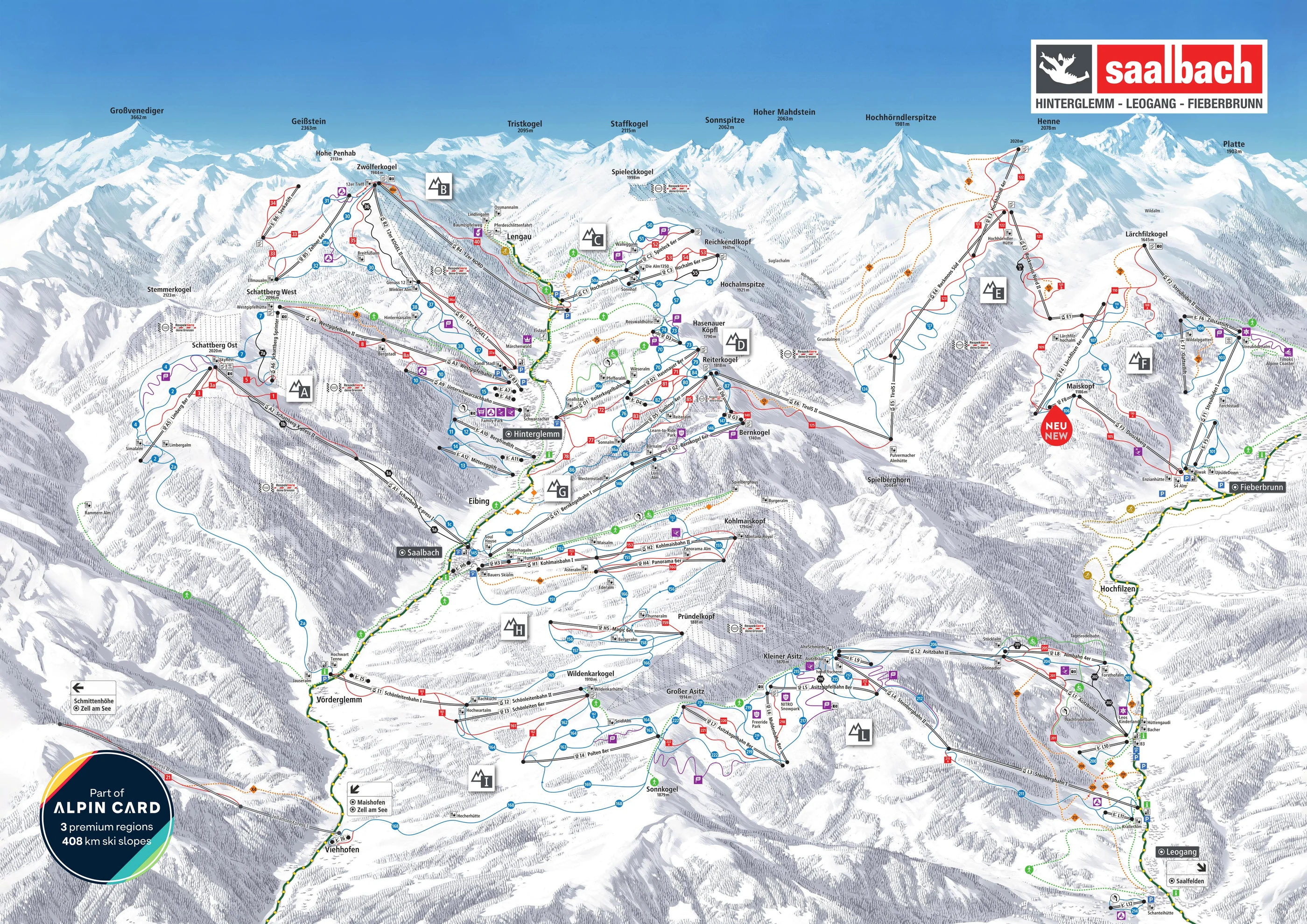 Mapa tras w Leogang