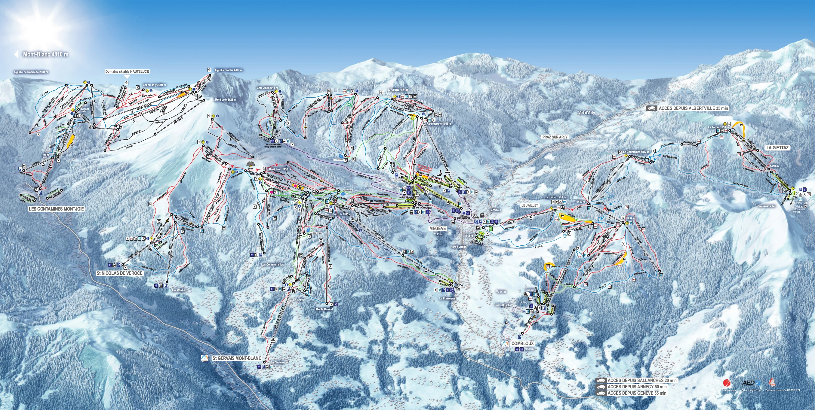 Mapa tras w Megeve