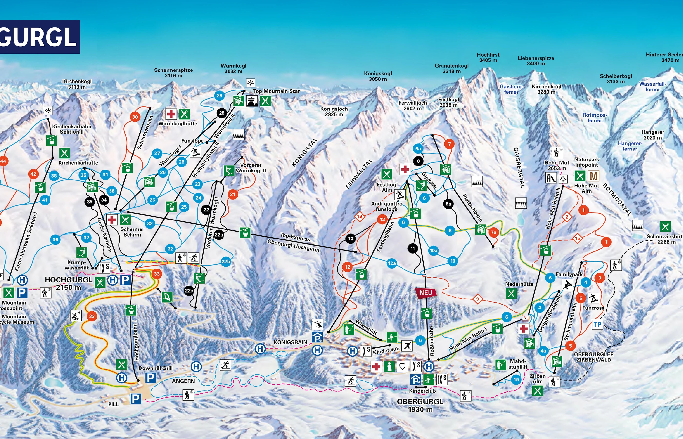 Mapa tras w Obergurgl
