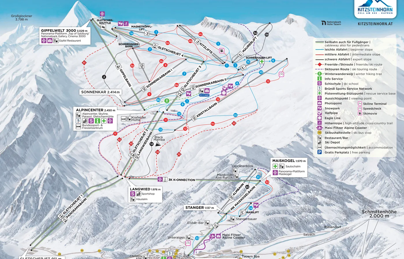 Mapa tras Kaprun