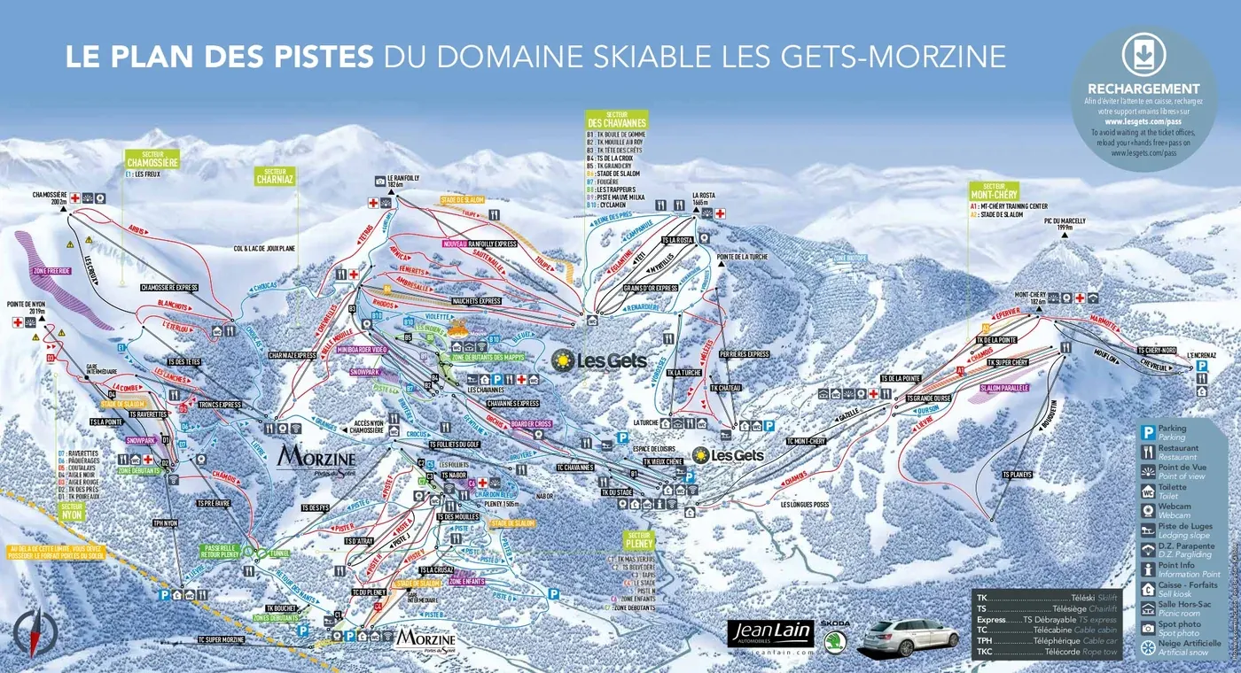 Mapa tras narciarskich w Morzine