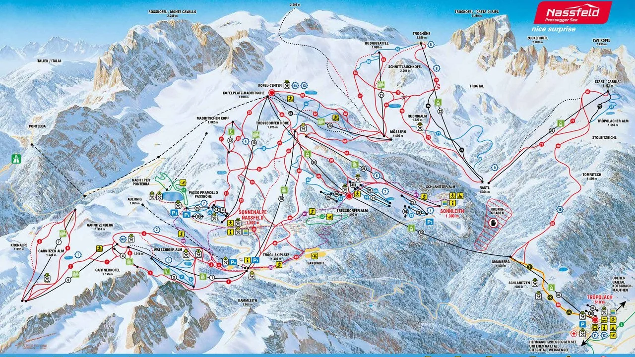 Mapa tras Nassfeld