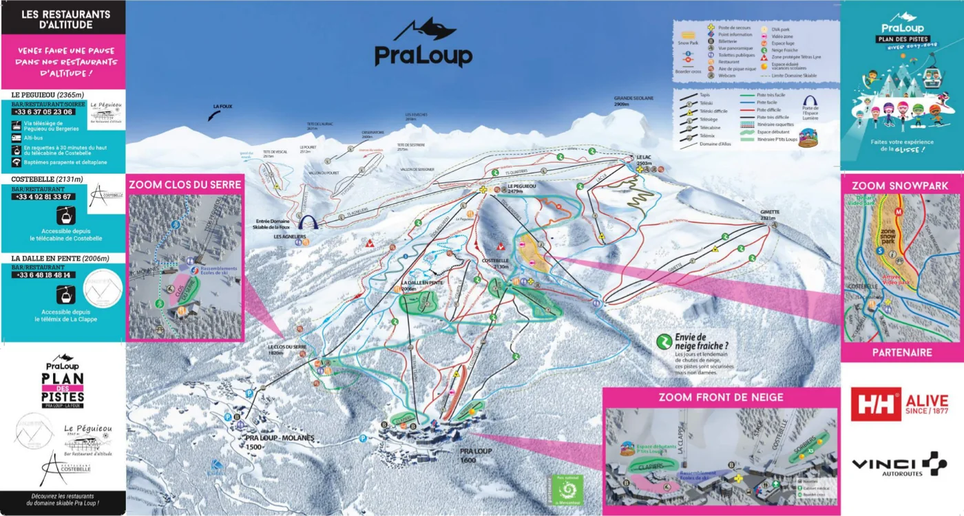 Mapa tras Pra-Loup