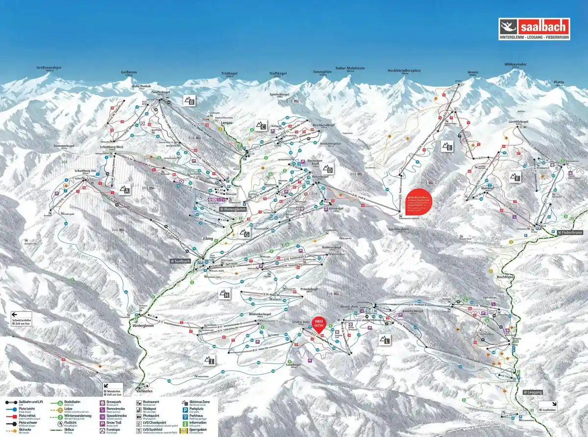 Mapa tras Saalbach