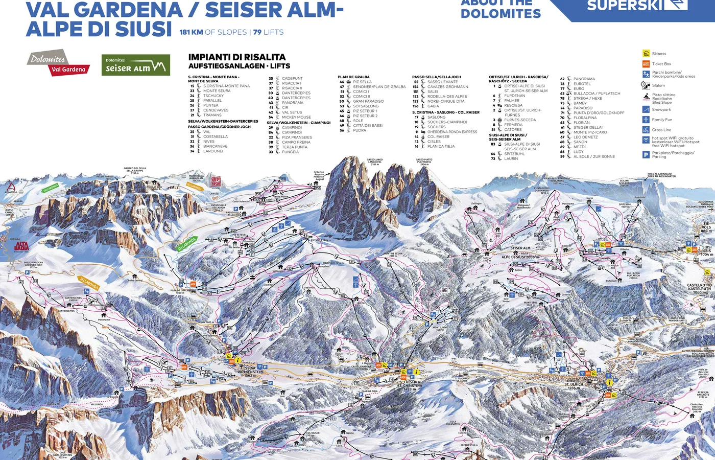 Mapa tras Selva Val Gardena