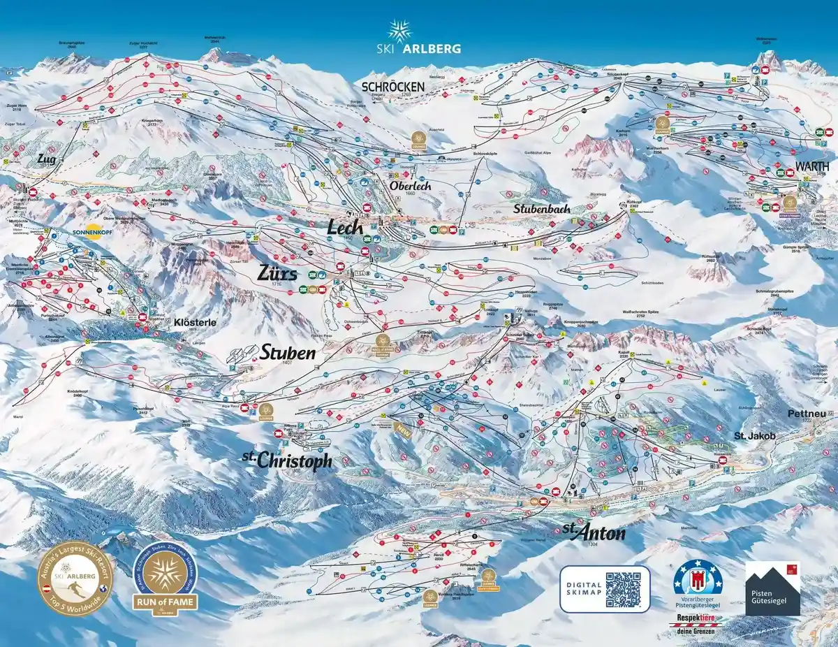 Mapa tras St. Anton