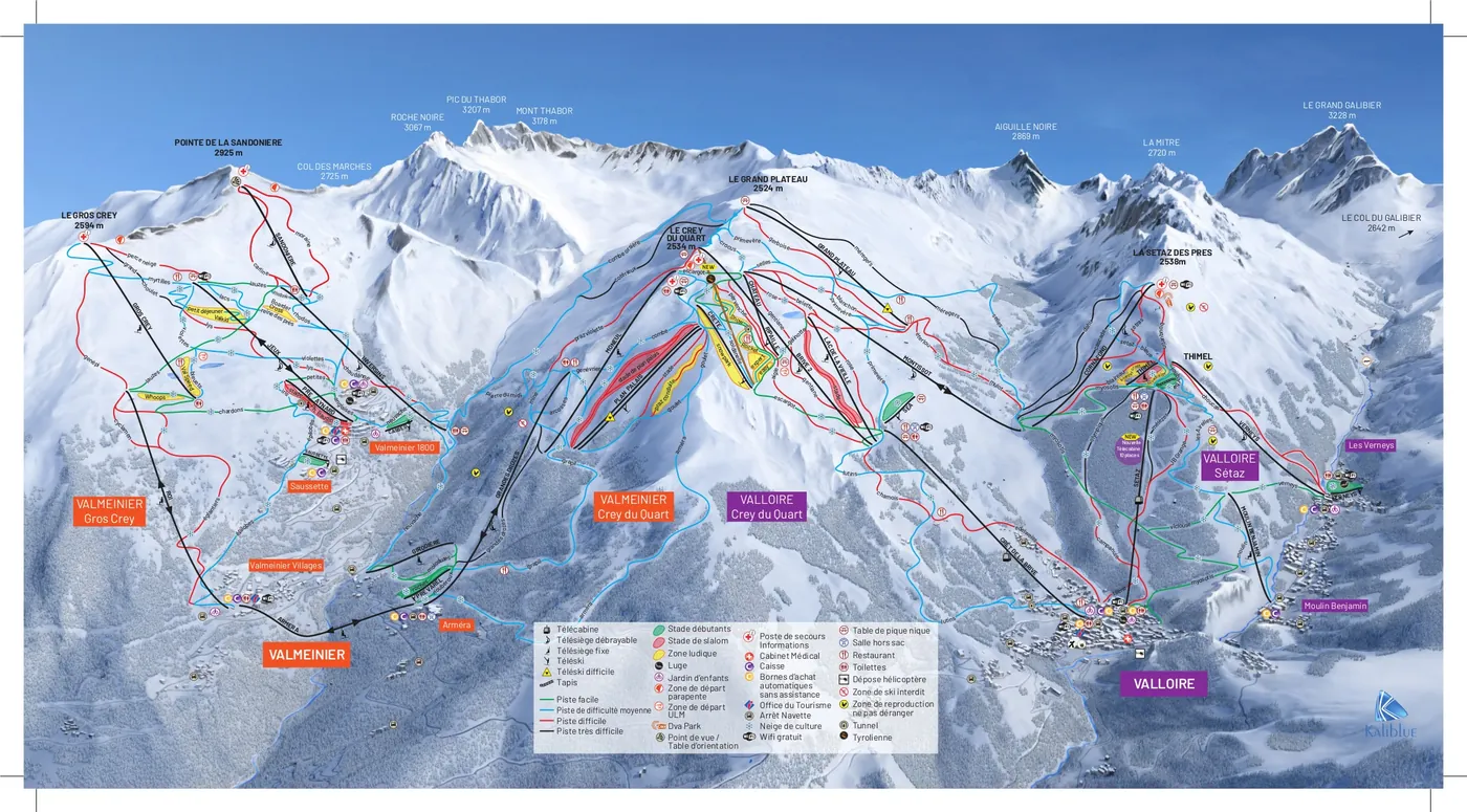 Mapa tras narciarskich w Valmeinier