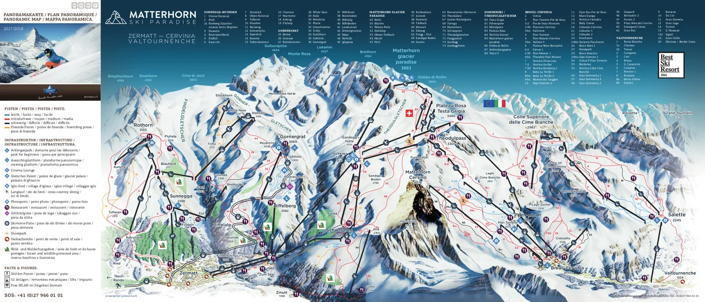 Mapa tras Zermatt