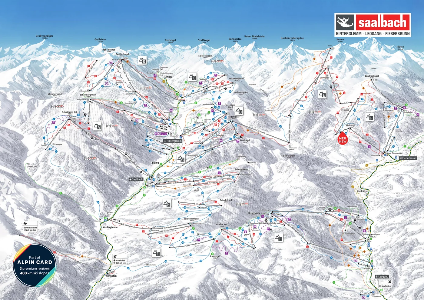Mapa tras w Leogangu