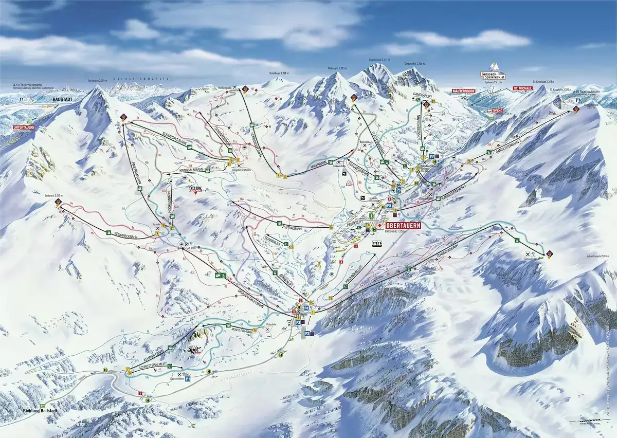 Mapa tras w Obertauern