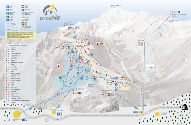 Mapa tras Courmayeur