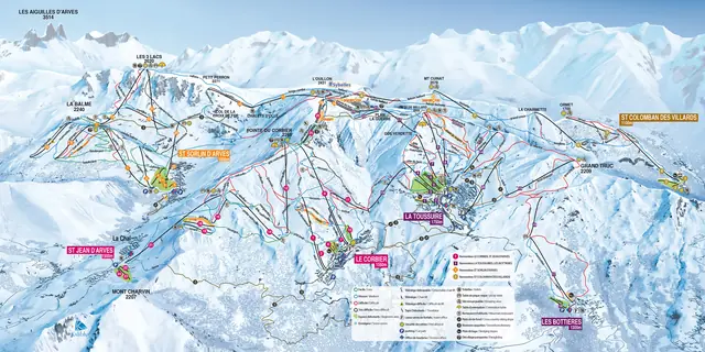Mapa tras La Toussuire