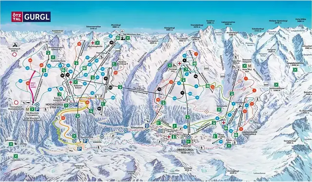 Mapa tras Obergurgl