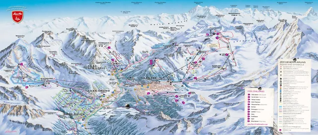 Mapa tras Saas-Fee